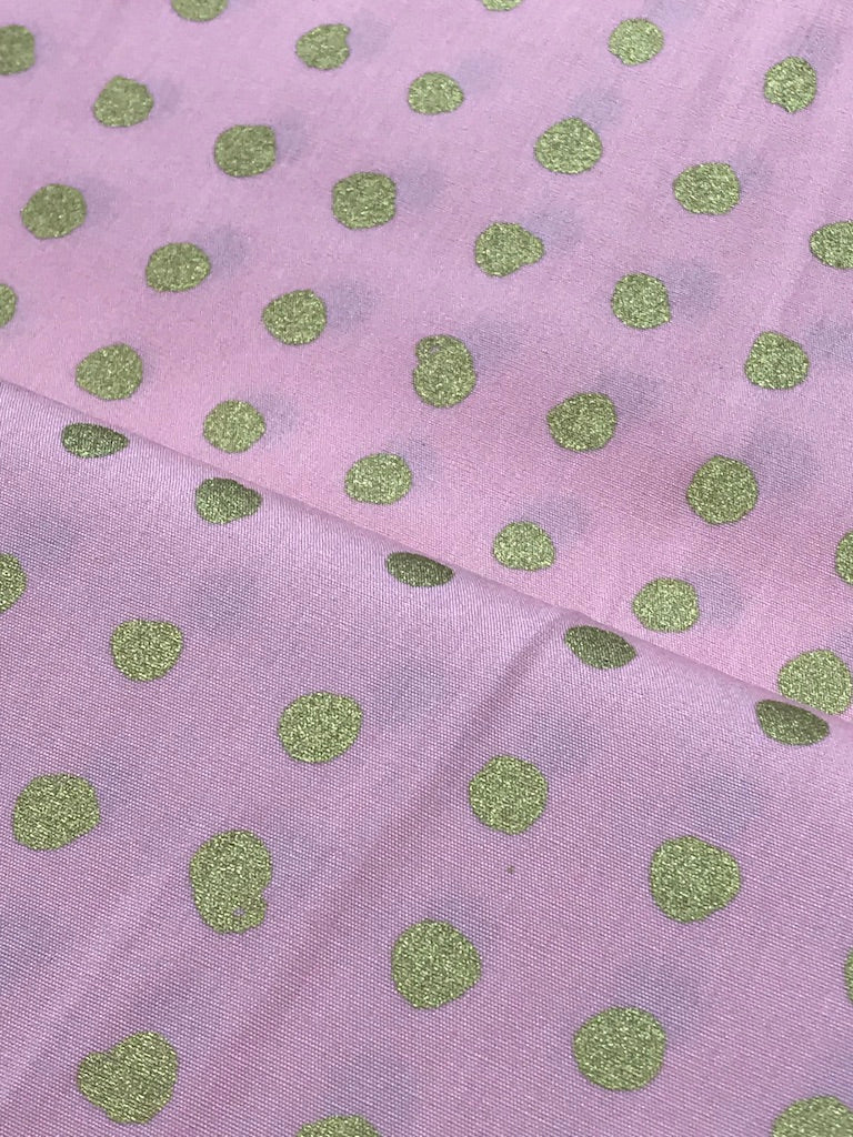 Haiku 2 - Metallic Gold Spots Poplin - Pink/Gold