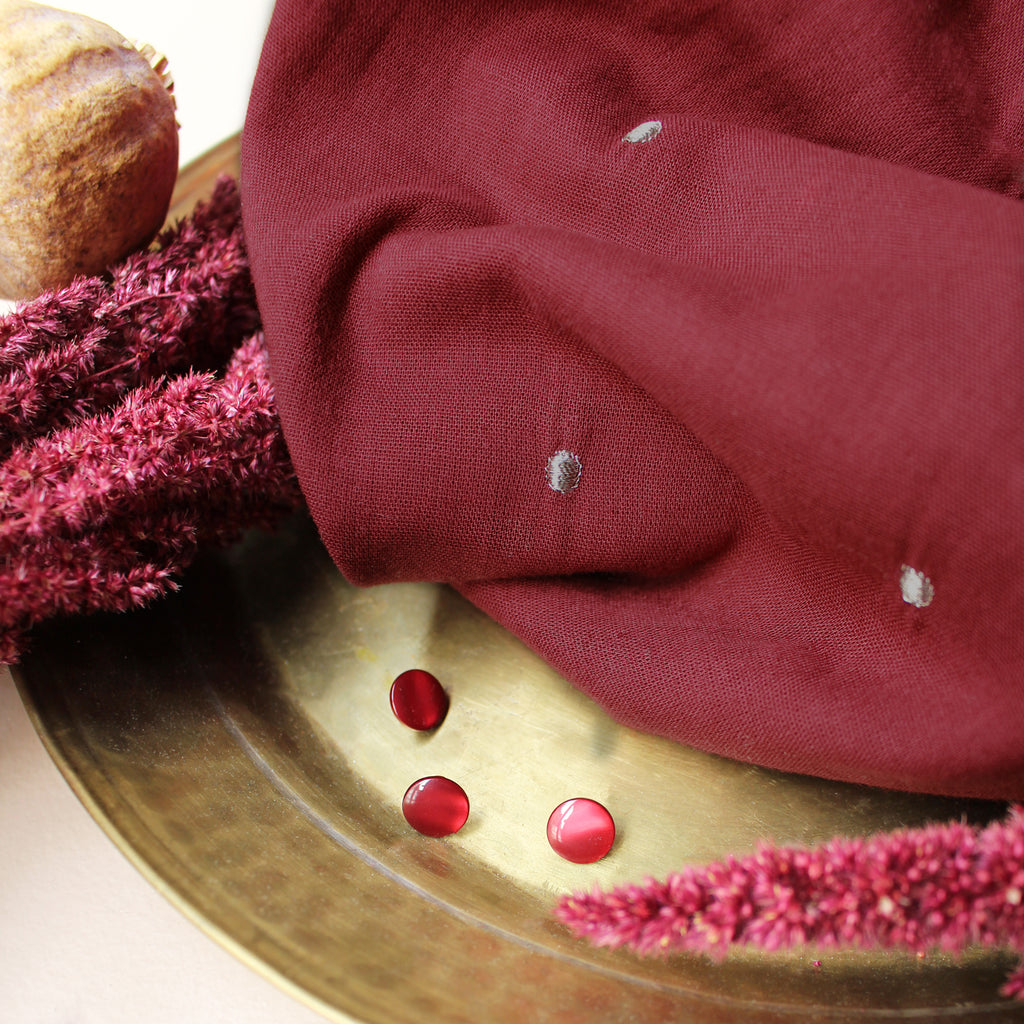 Atelier Brunette - Stardust Amarante Fabric - Craftyangel