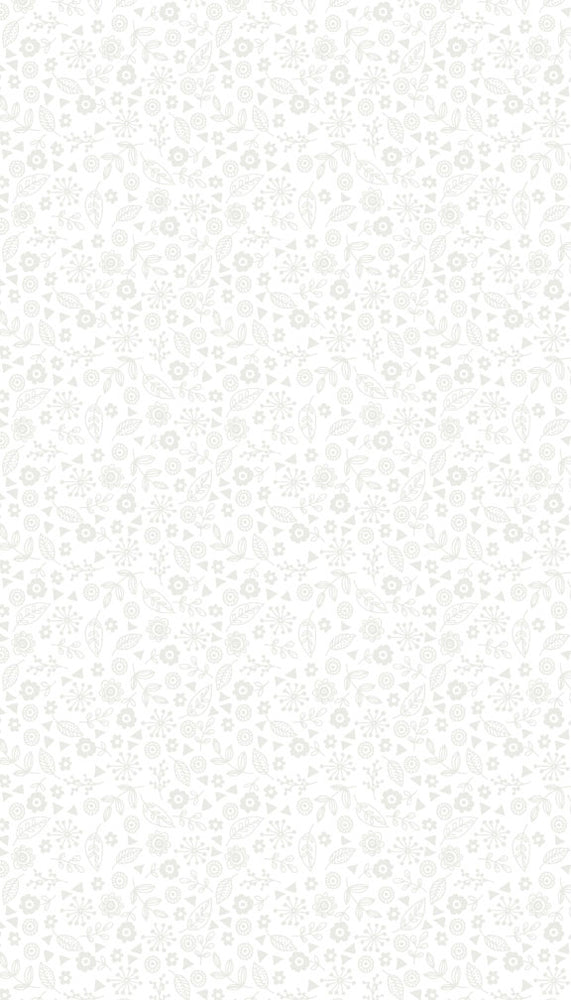 Doodle Ditzy on White - Essentials - REMNANT 86cm x WOF