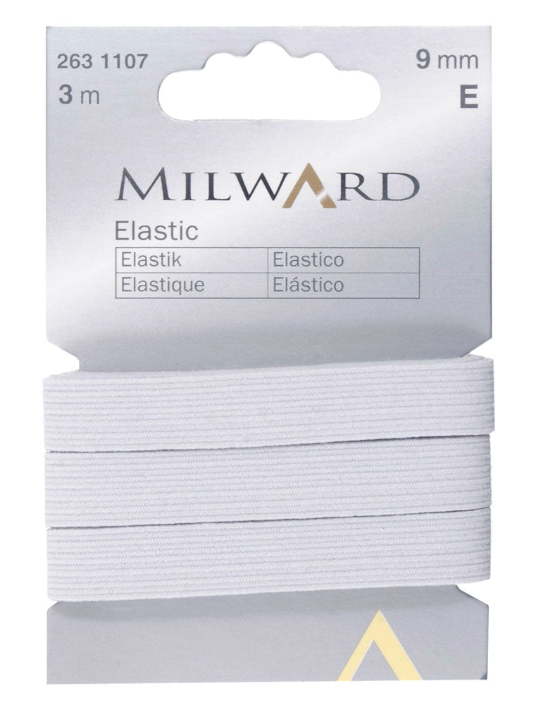 Elastic - General Braided - White 9mm x 3m