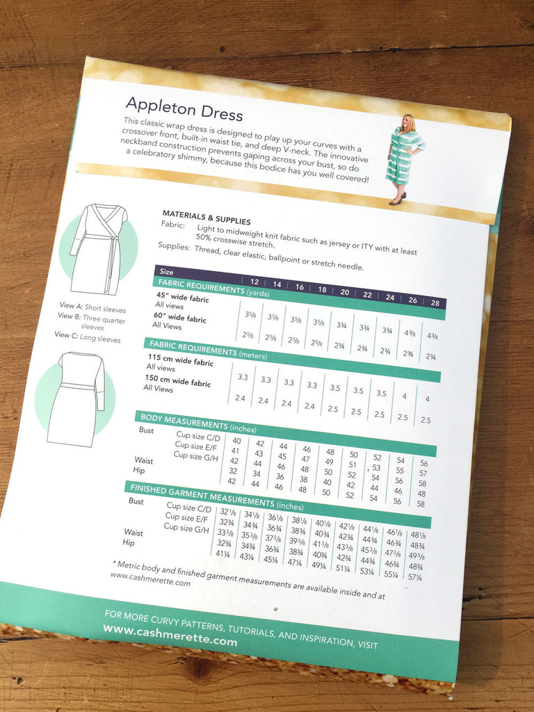 Cashmerette - Appleton Wrap Dress - Knit Fabric - Craftyangel