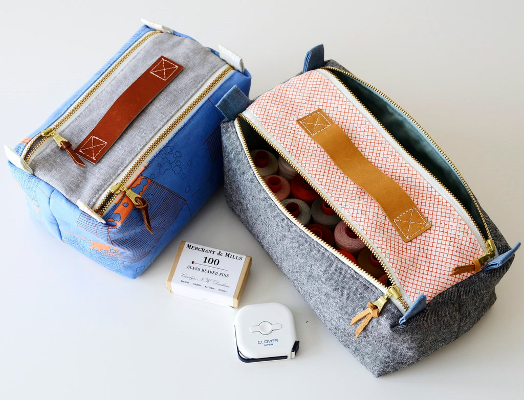 Double Zip Box Pouch by Aneela Hoey