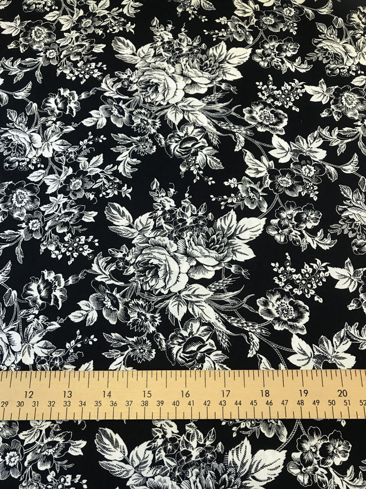 Marcus Fabrics - Dark Floral - Black