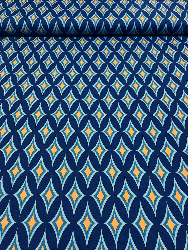 Nordic Garden Dream - Blomstereng - Blue (geometric)