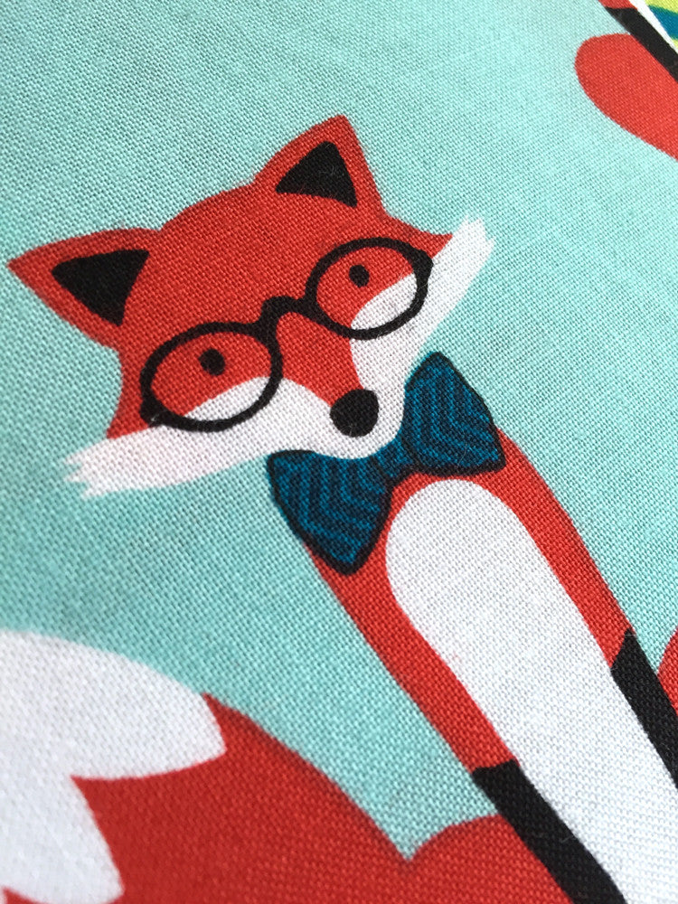 Fox and Houndstooth - Aqua - Craftyangel