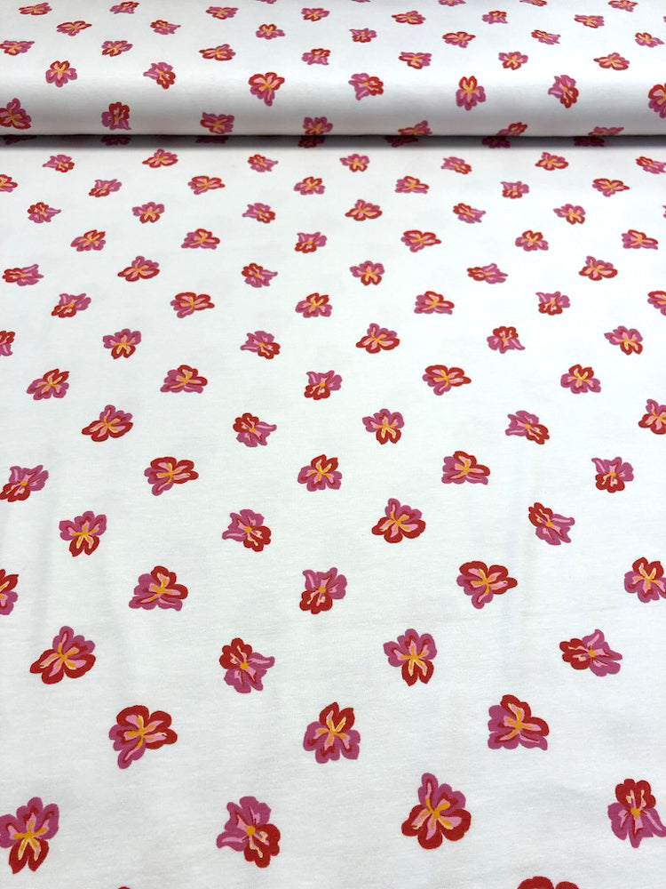 Nordic Garden Dream - Sverdlilje - White (Iris) - Jersey Knit