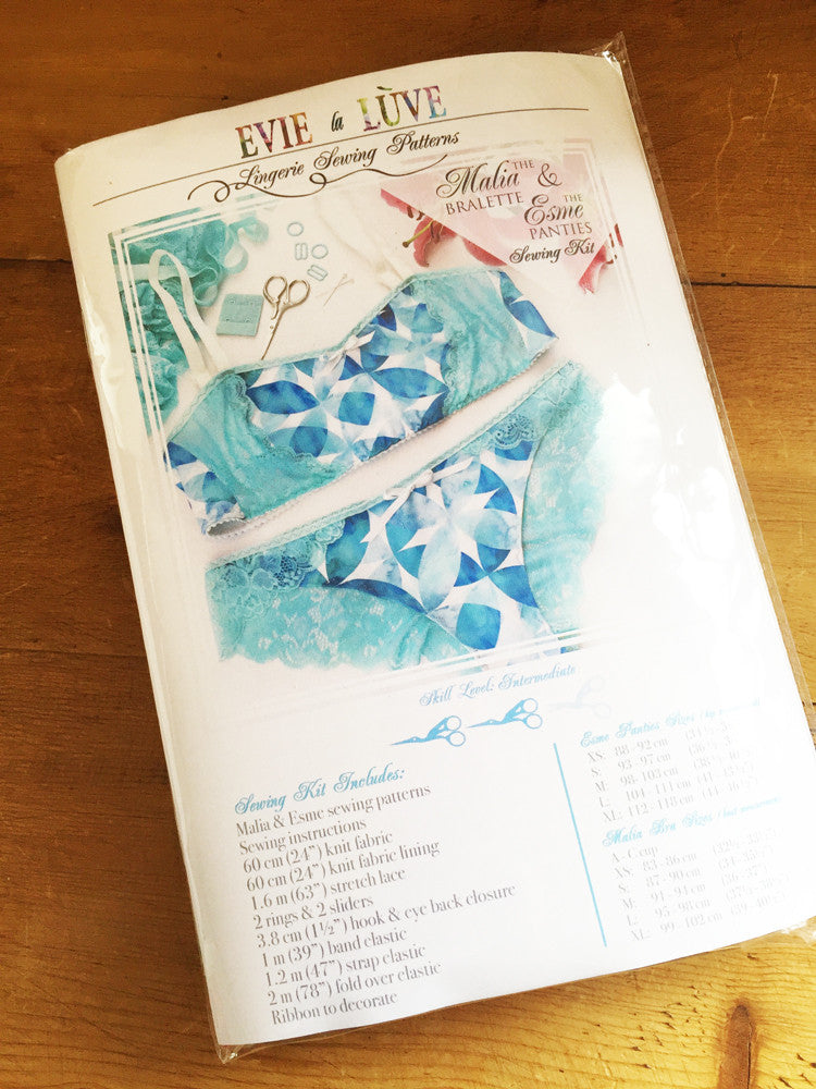 Esme Knicker & Malia Bralette making kit - black/tropical - Craftyangel