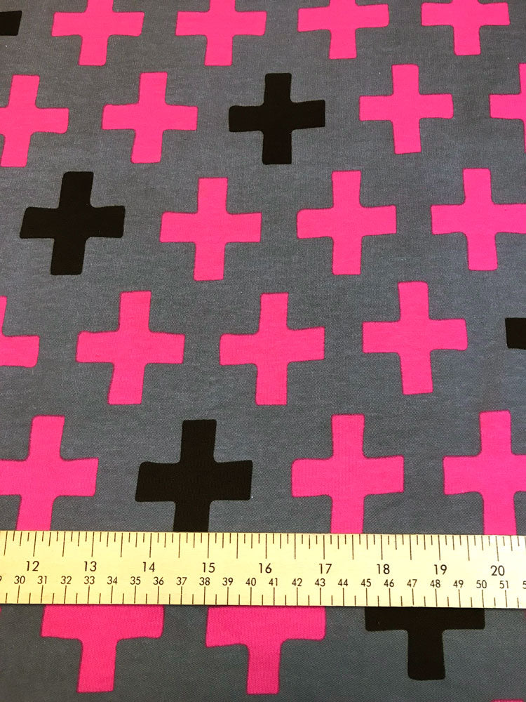 Cloud 9 Fabrics - Cross in Gray - Knit