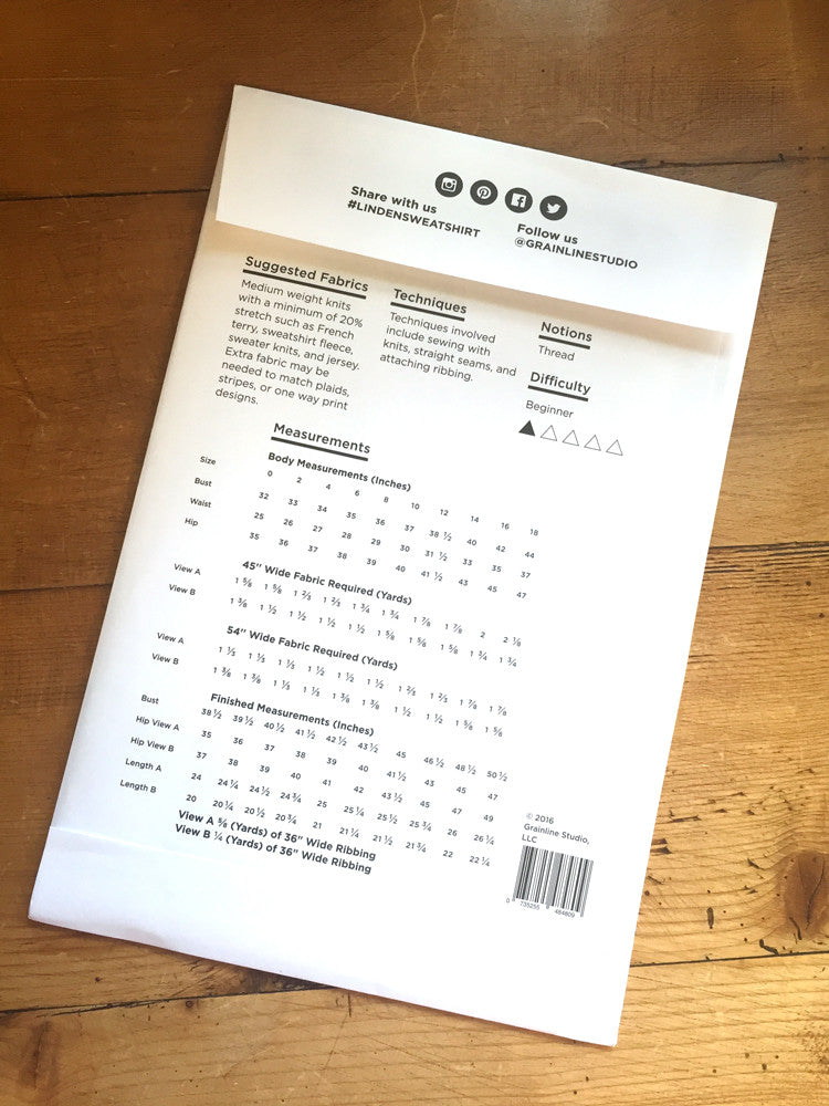 Grainline - Linden Sweatshirt pattern - Craftyangel