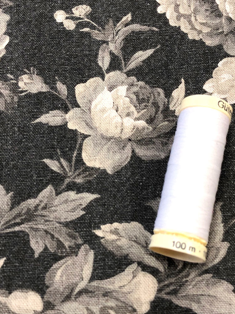 Linen - Floral Black