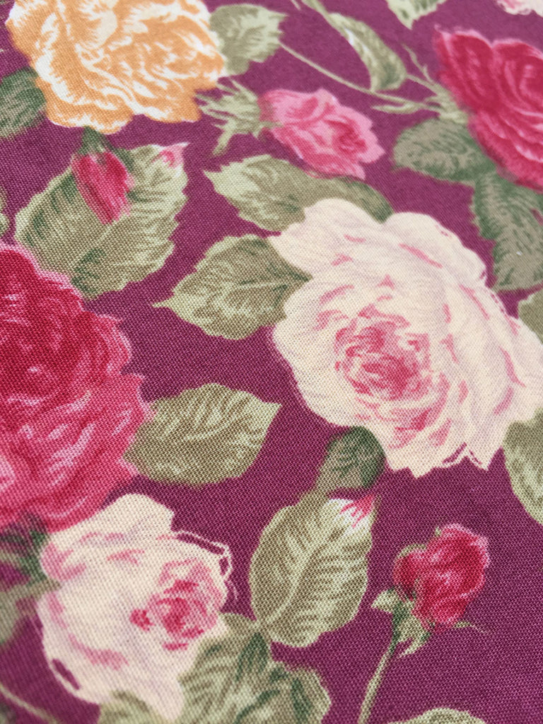 Vintage Roses - Burgundy - Craftyangel