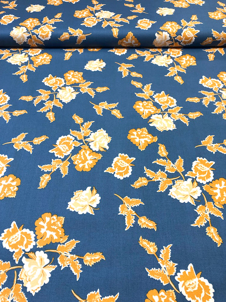 Nordic Garden Dream - Nyperoser - Blue/Mustard (floral)