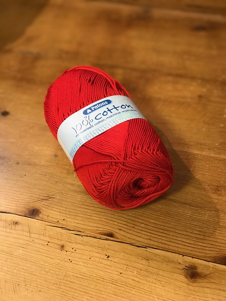 Patons 100% Cotton DK - Red (2115) - Craftyangel