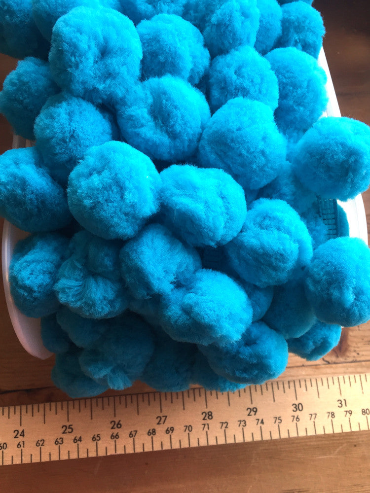Jumbo Pom Pom Trim - 36mm - Blue