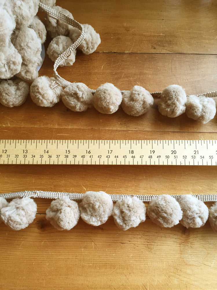 Jumbo Pom Pom Trim - 36mm - Mushroom - Craftyangel