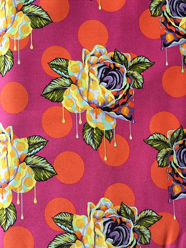 Curiouser and Curiouser - Painted Drippy Roses - Daydream (Pink)