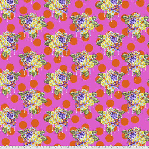 Curiouser and Curiouser - Painted Drippy Roses - Daydream (Pink)