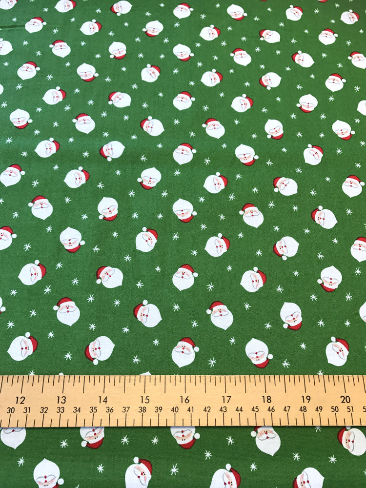 Santa Heads - Novelty Xmas - Green