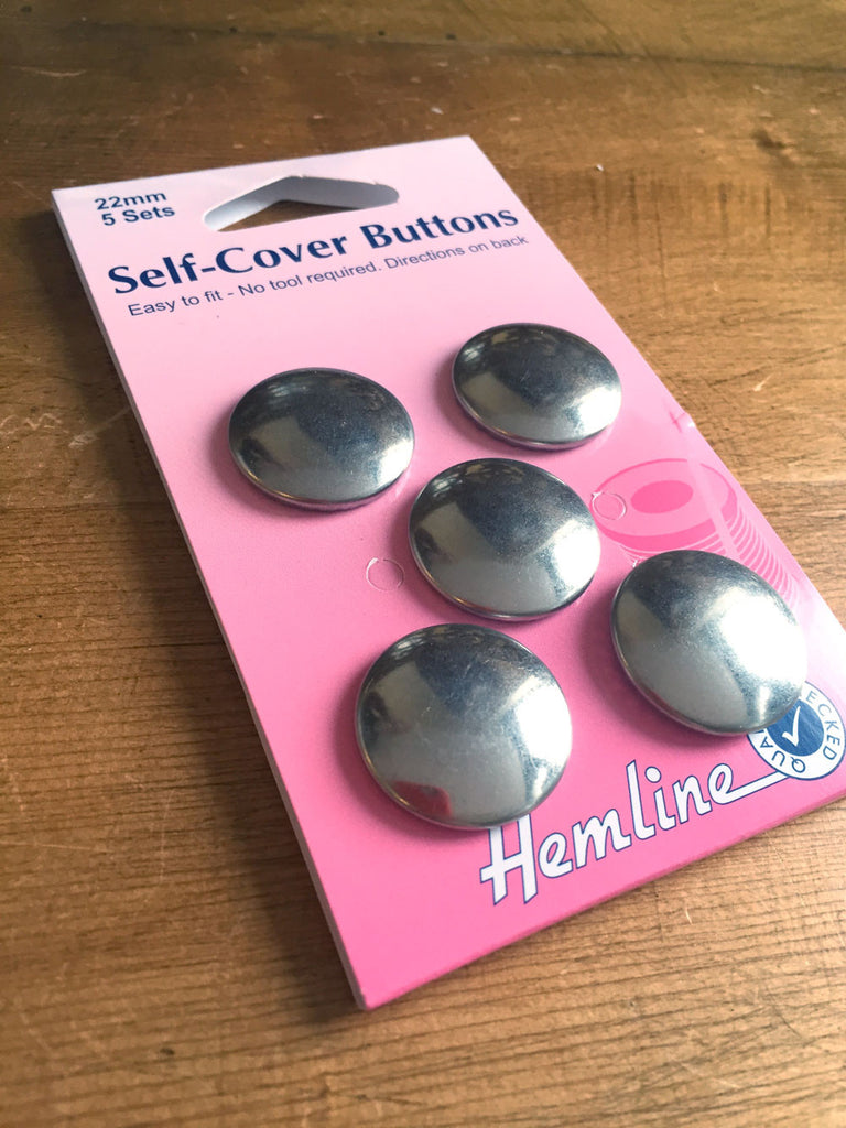 Self Cover Buttons - Metal - 22mm - Pack of 5