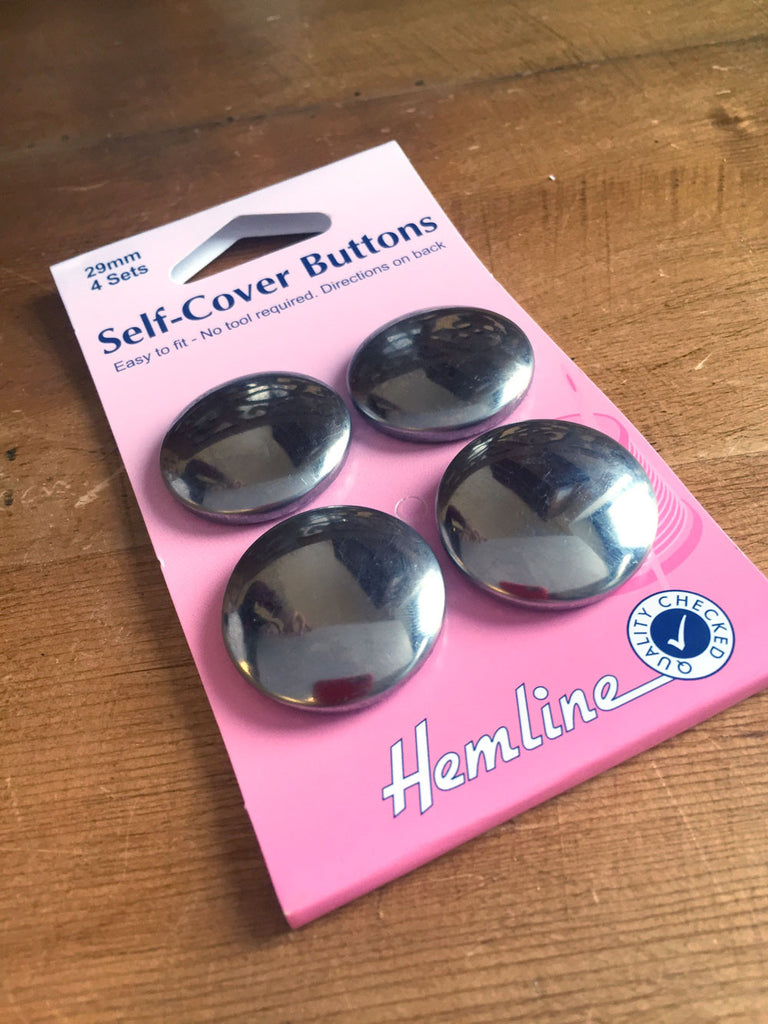 Self Cover Buttons - Metal - 29mm - Pack of 4