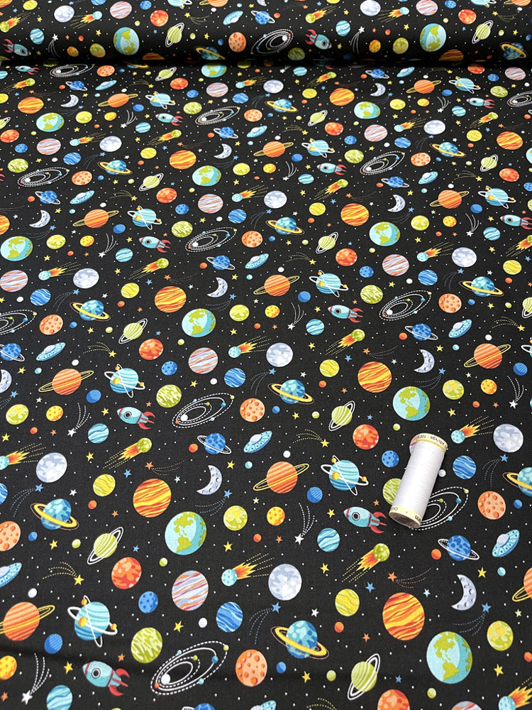 Makower Space Planets - black
