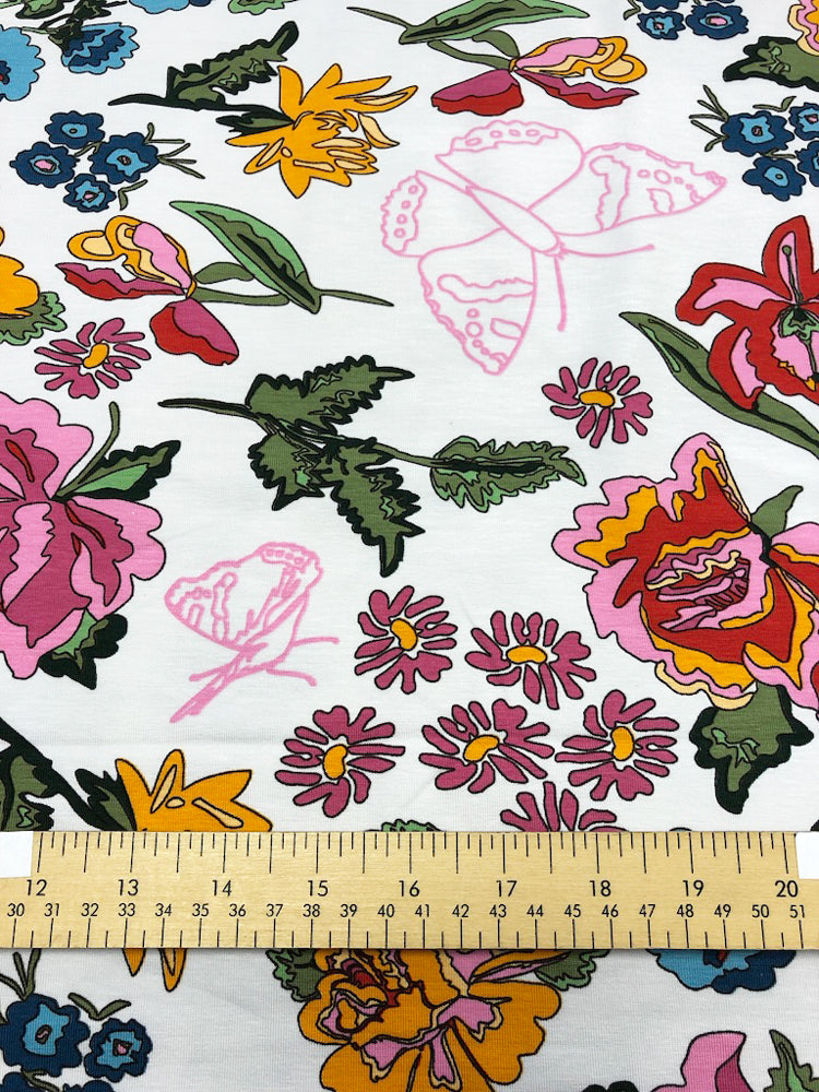 Nordic Garden Dream - Stauder - White - Jersey Knit - Craftyangel