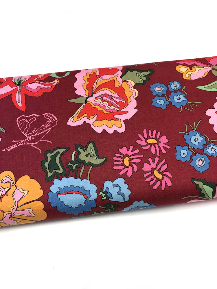 Nordic Garden Dream - Stauder - Red (Floral with butterflies) - Craftyangel