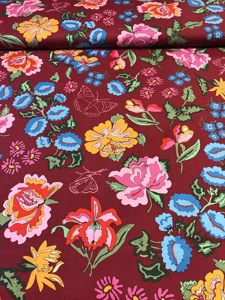 Nordic Garden Dream - Stauder - Red (Floral with butterflies)