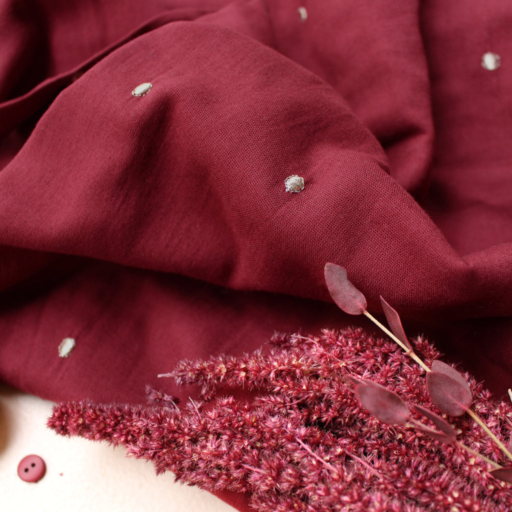 Atelier Brunette - Stardust Amarante Fabric - Craftyangel