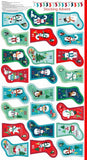 Advent Calendar mini stockings bunting - Frosty Xmas - panel - Craftyangel