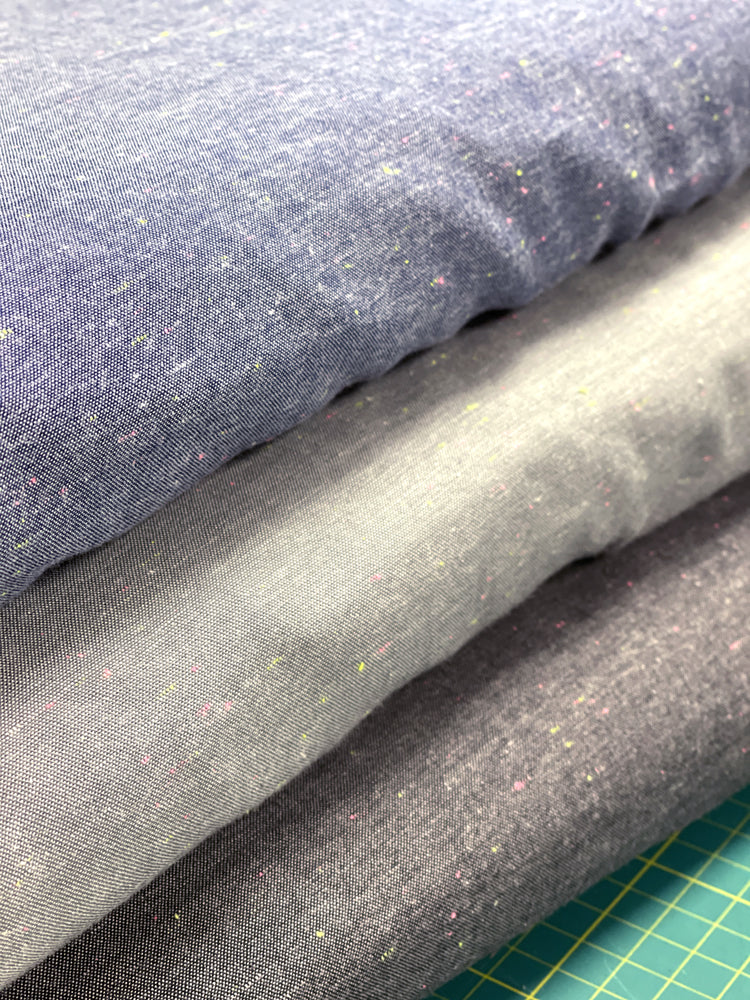 Robert Kaufman - Neon Neppy Chambray - blue – Craftyangel