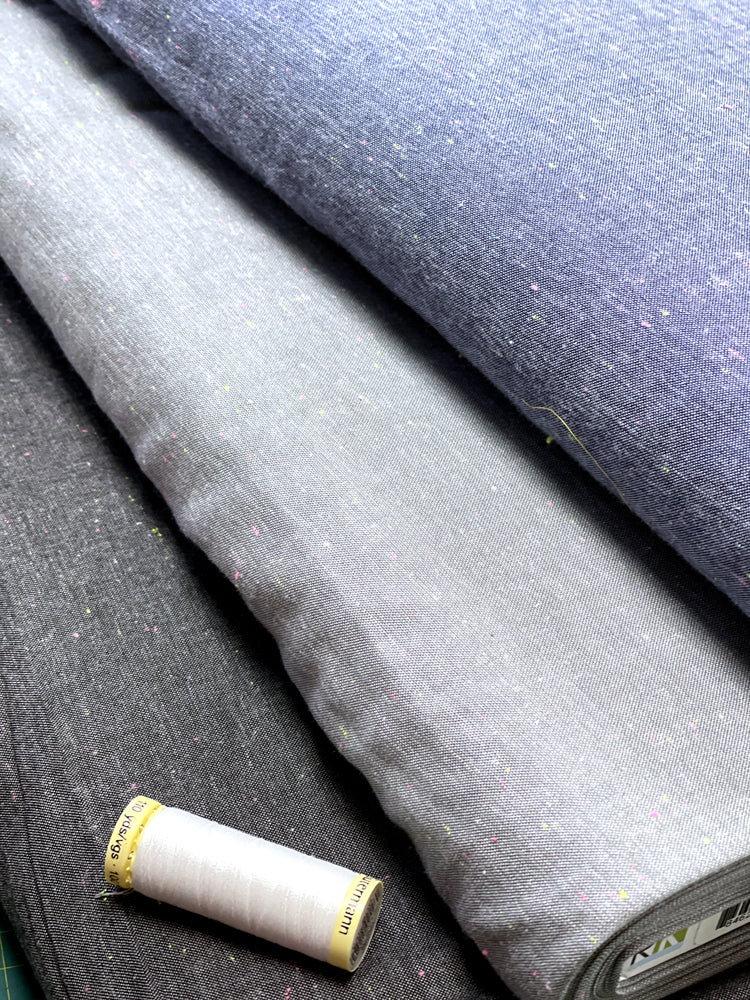 Robert Kaufman - Neon Neppy Chambray - blue – Craftyangel
