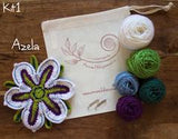 Crocheted Flowers to Wear - Kit 1 - Azela flower - Craftyangel