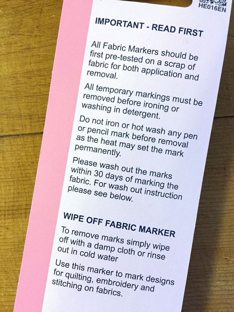Fabric Marking Pen - water soluble - Craftyangel