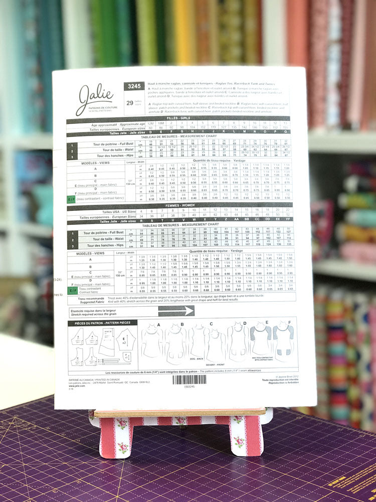 Jalie - Raglan T-Shirt, racerback and tunic - Top - Craftyangel