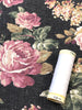 Linen - Floral Black and Pink - Craftyangel