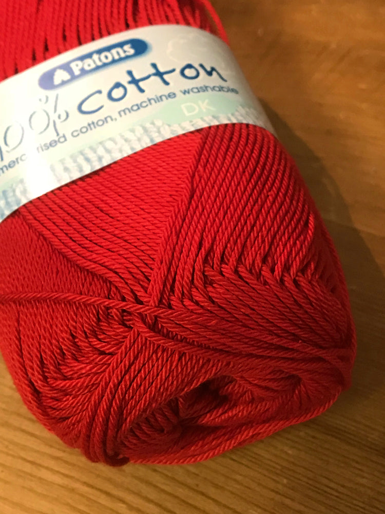 Patons 100% Cotton DK - Red (2115) - Craftyangel