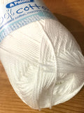 Patons 100% Cotton DK - White (2691) - Craftyangel