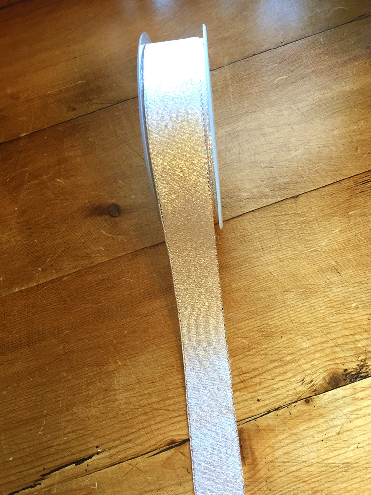 Metallic Lame Ribbon - 25mm wide - Silver - Craftyangel