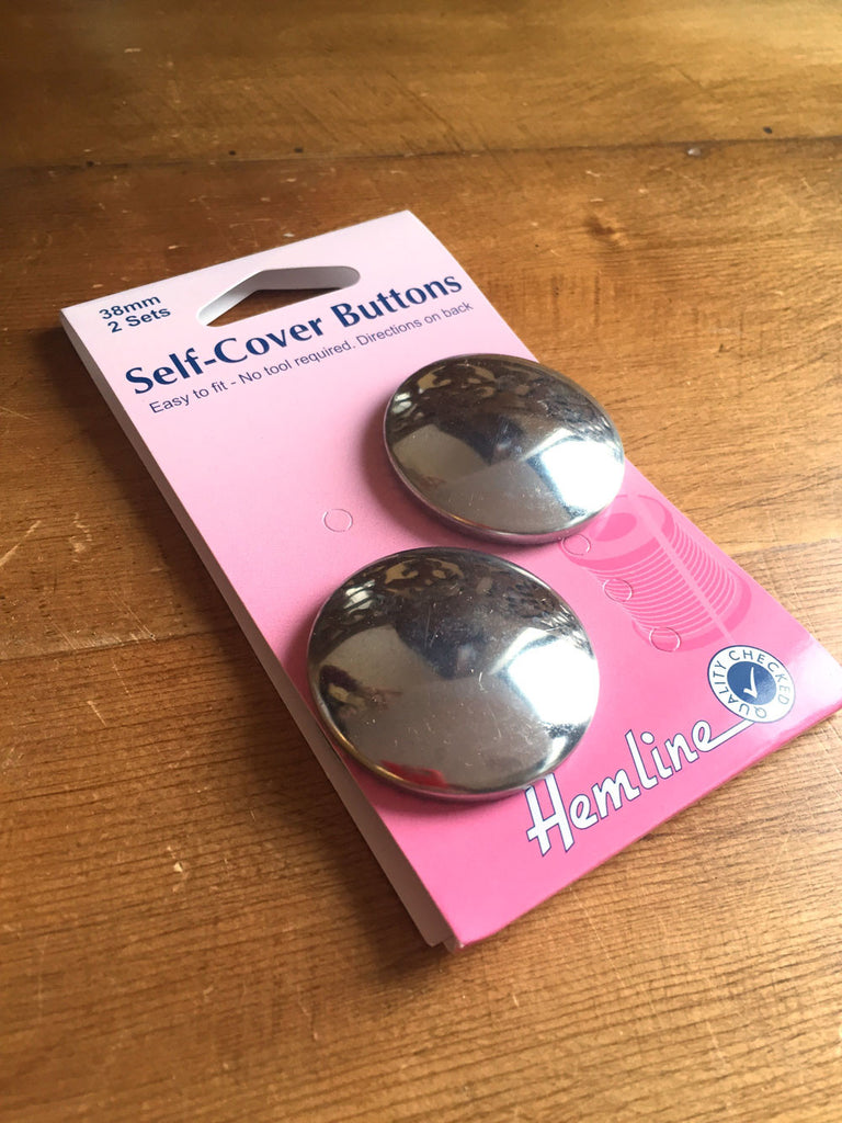 Self Cover Buttons - Metal - 38mm - Pack of 2 - Craftyangel