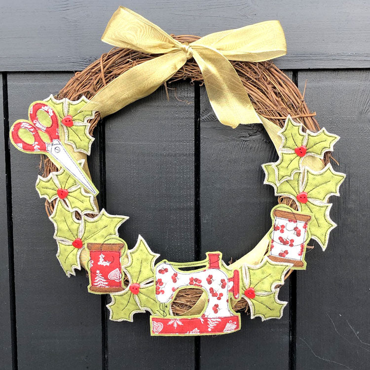 [1 space left] Xmas Sewing Wreath - Free Motion Embroidery workshop - with Sam Molloy [Sun 15th Dec 2.00-5.00pm] - Craftyangel